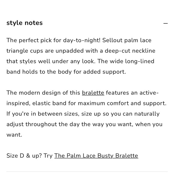 Lively Long Lined Lace Bralette Taupe Size L - Picture 3 of 5